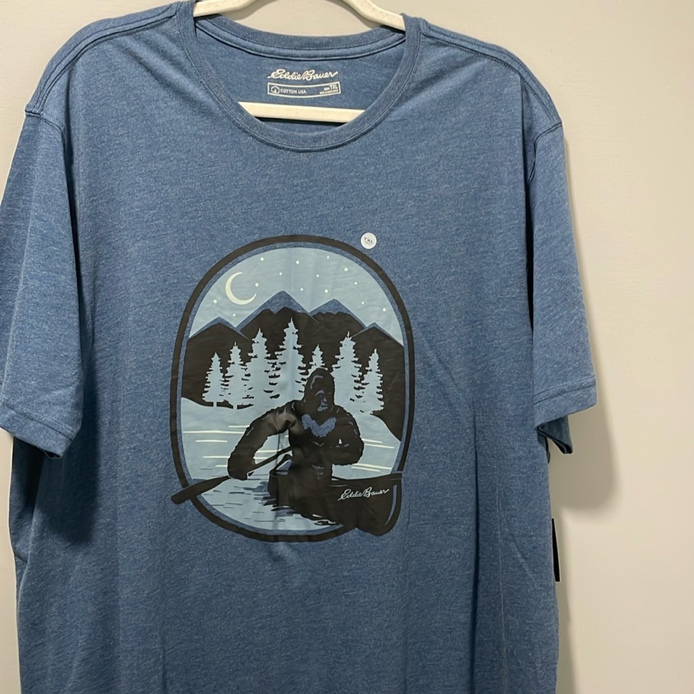 Eddie Bauer Men’s short sleeve indigo heather sasquatch canoe new with tag